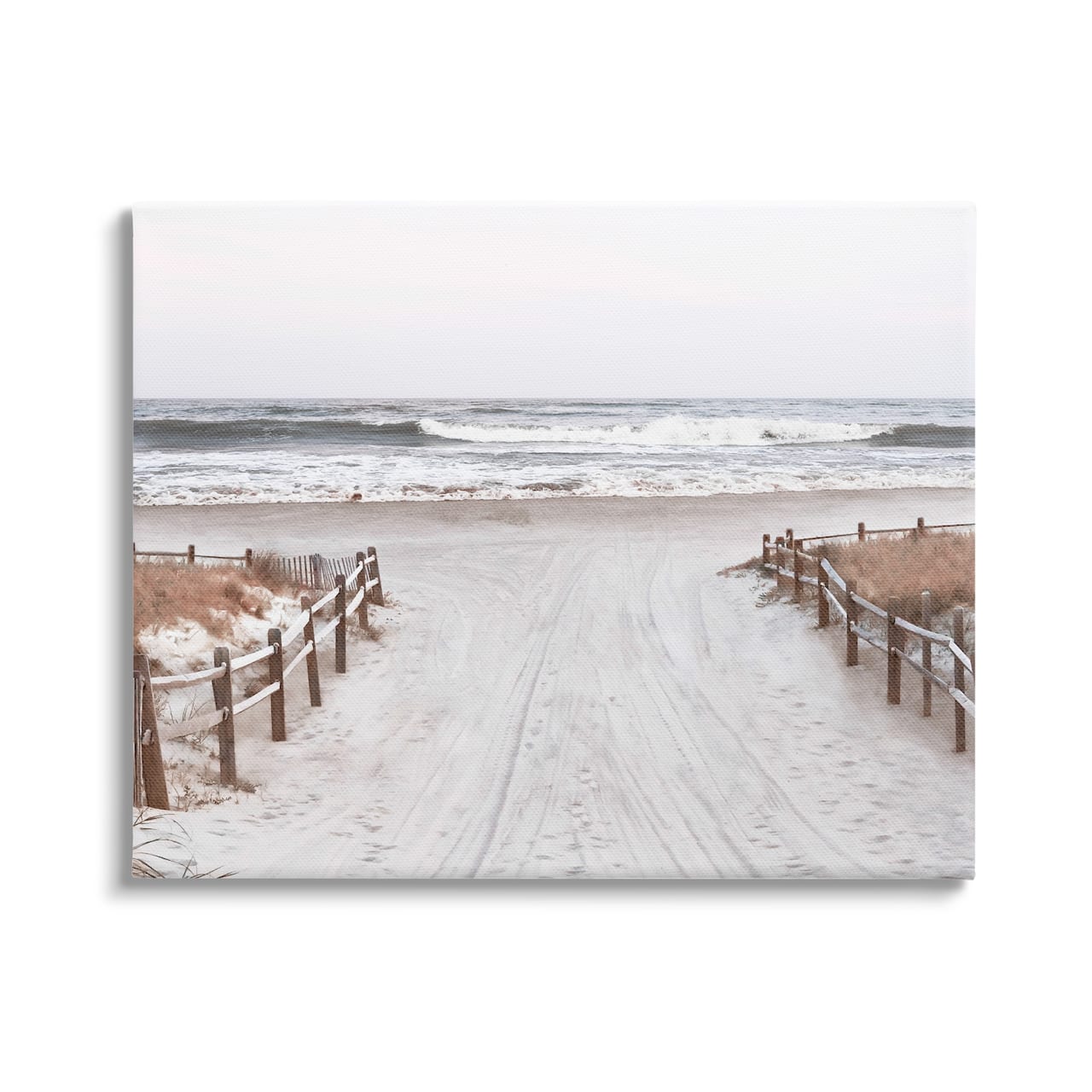 Stupell Industries Beach Wave Shoreline Foggy Horizon Canvas Wall Art
